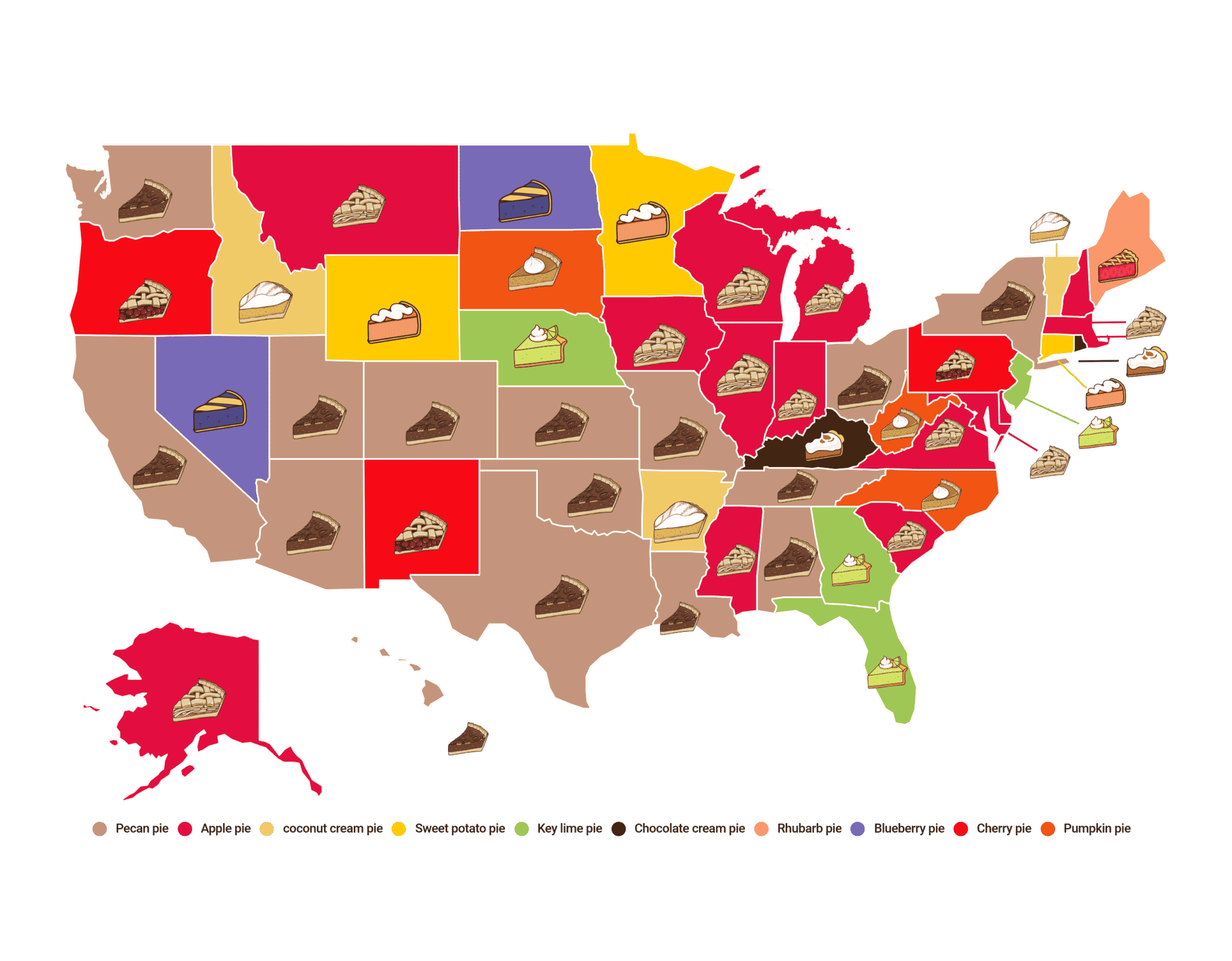 Favorite Pie By State Wisevoter