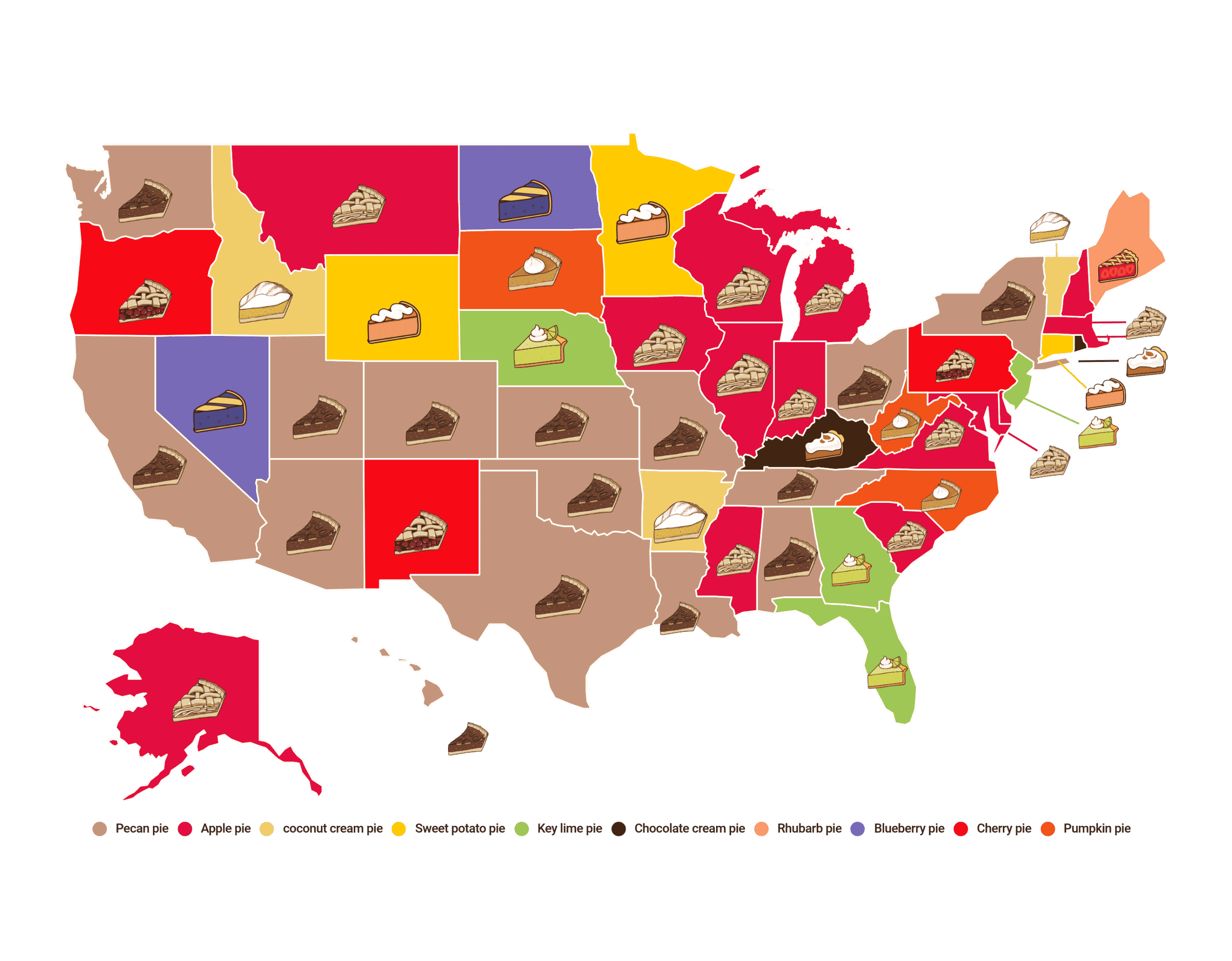 Favorite Pie By State Wisevoter 