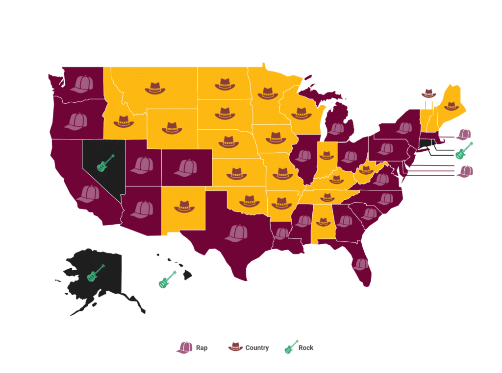 Favorite Music By State Wisevoter