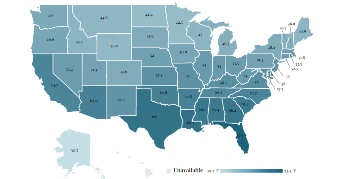 Average Temperature By State 2023 Wisevoter